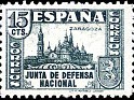Spain 1936 Monuments 15 CTS Green Edifil 806. España 806. Uploaded by susofe